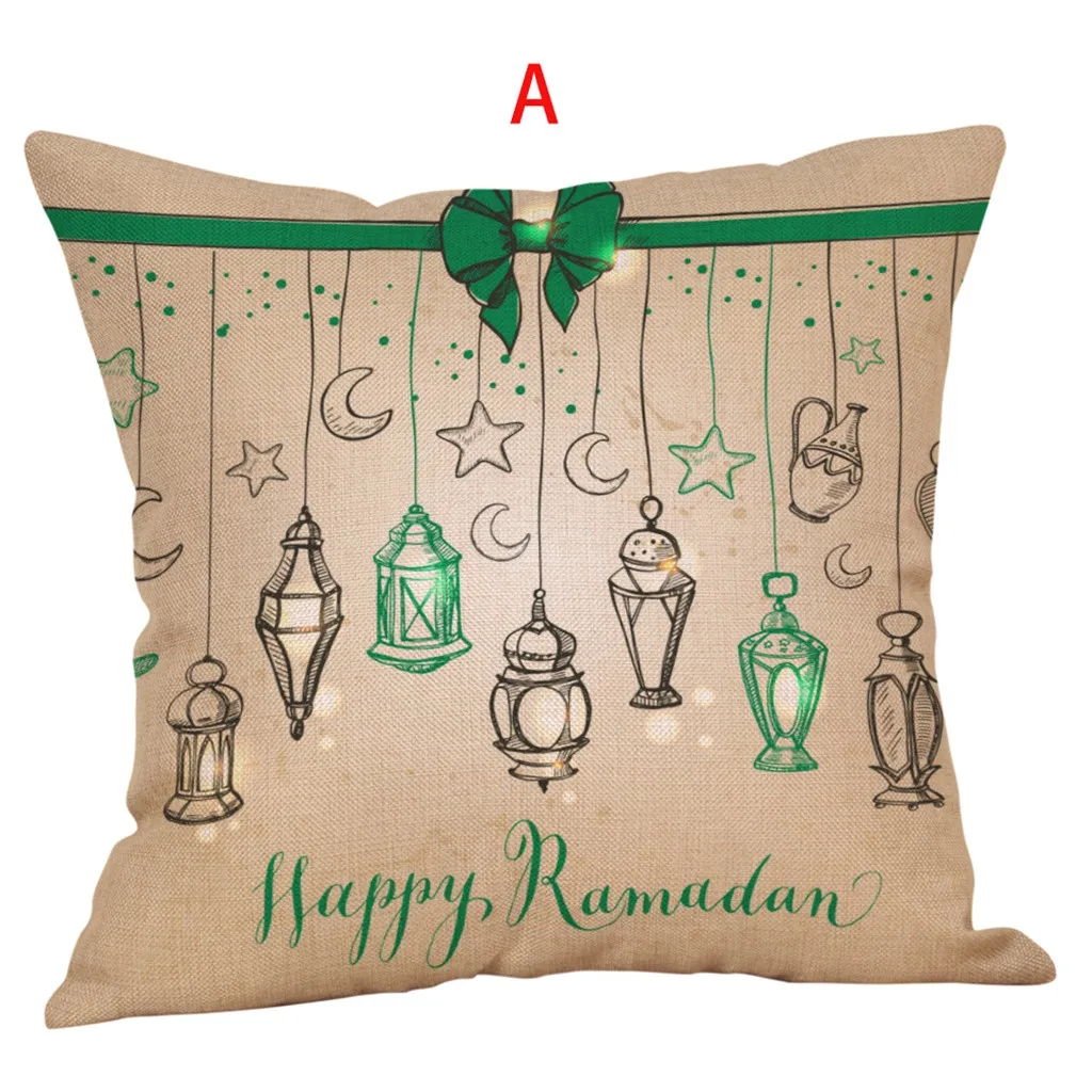 Исламский, мусульманский наволочка священный украшения для Рамадана дивана наволочка хлопок ИД Мубарак, накидка для подушки, домашний декор dropshipping27 - Цвет: A