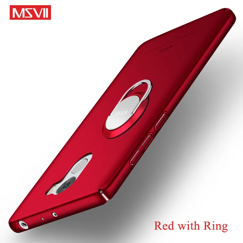Red With Ring Чехол Msvii для Xiaomi Redmi 4 Pro Чехол тонкий Матовые чехлы для Xiomi Redmi 4 4Pro Чехол-держатель с кольцом для Xiaomi Redmi4 Pro Чехол для телефона чехол s - Цвет: Red With Ring