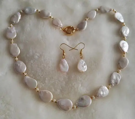 

New Free Shipping AA 4-15MM White Color Genuine Freshwater Pearl Necklace Earrings Jewellery Set,Handmade Fashion Pearl Jewelry