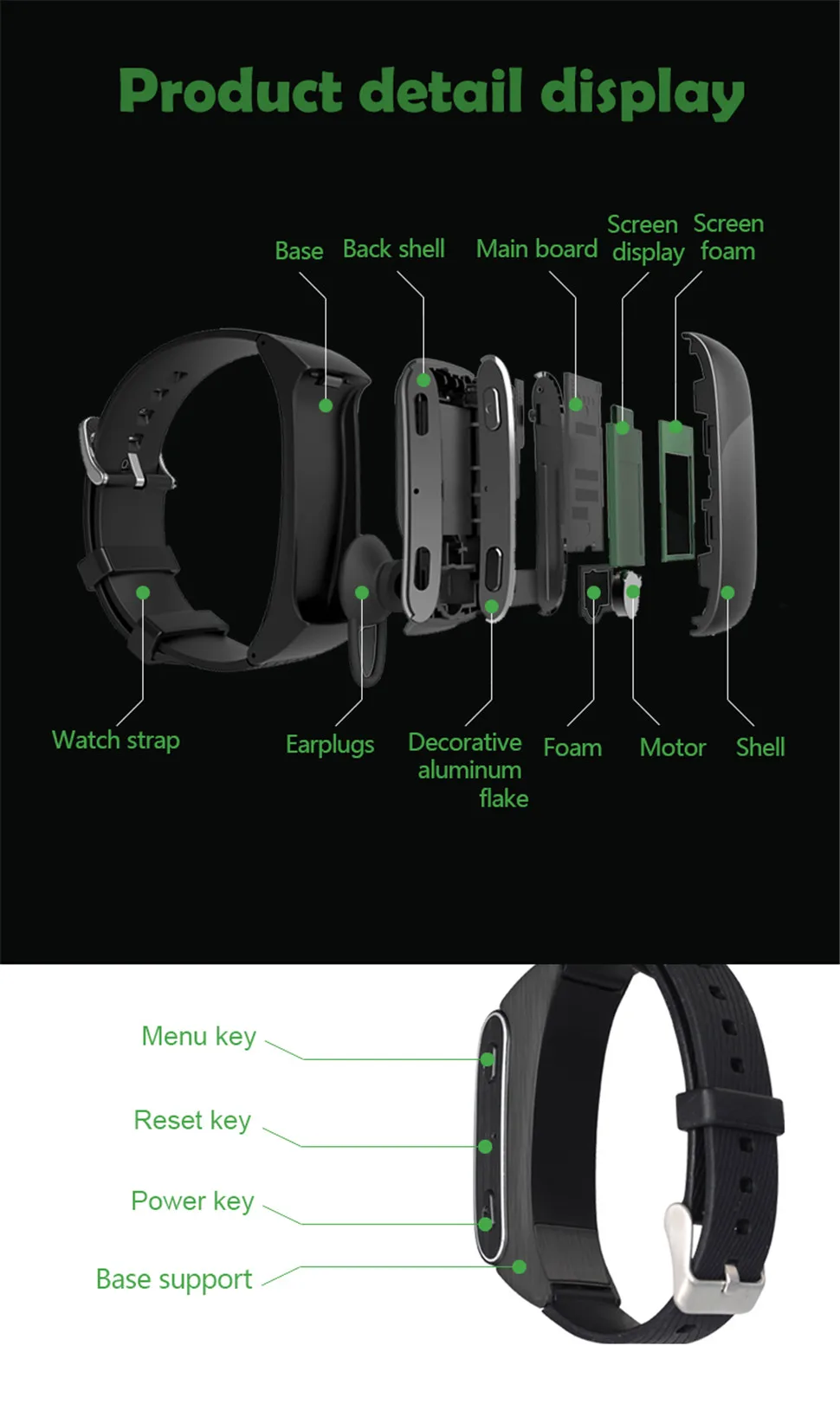 YKSO Bluetooth Talk band Pedometer activity tracker DF22 Smart Wristband Answer Call Talk band For IOS Android Phone (14)