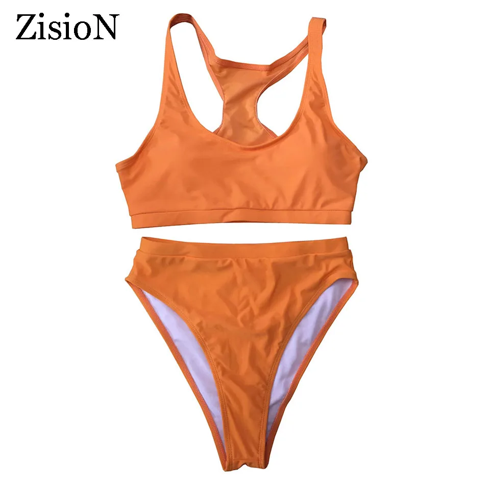 ZisioN новинка 2017 спортивный комплект бикини купальник сексуальный два предмета с