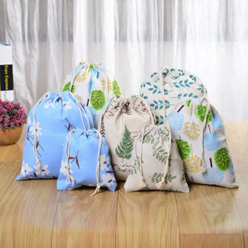 

Fashion Canvas Drawstring Cosmetic Bag Travel Makeup Case Forest Organizer Storage Make Up Pouch Toiletry Beauty Wash Kit Box
