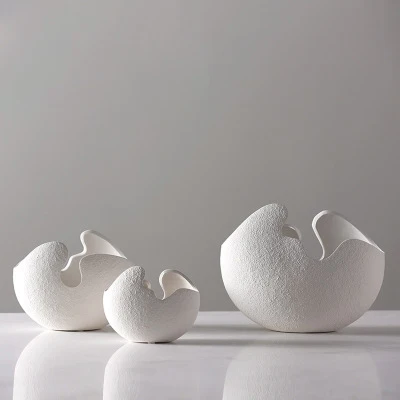 

Ceramic Vase Creative Modern Fashion White Egg Shell Flower Card Home Decor Ornaments Home Decoration Vases For Flowers
