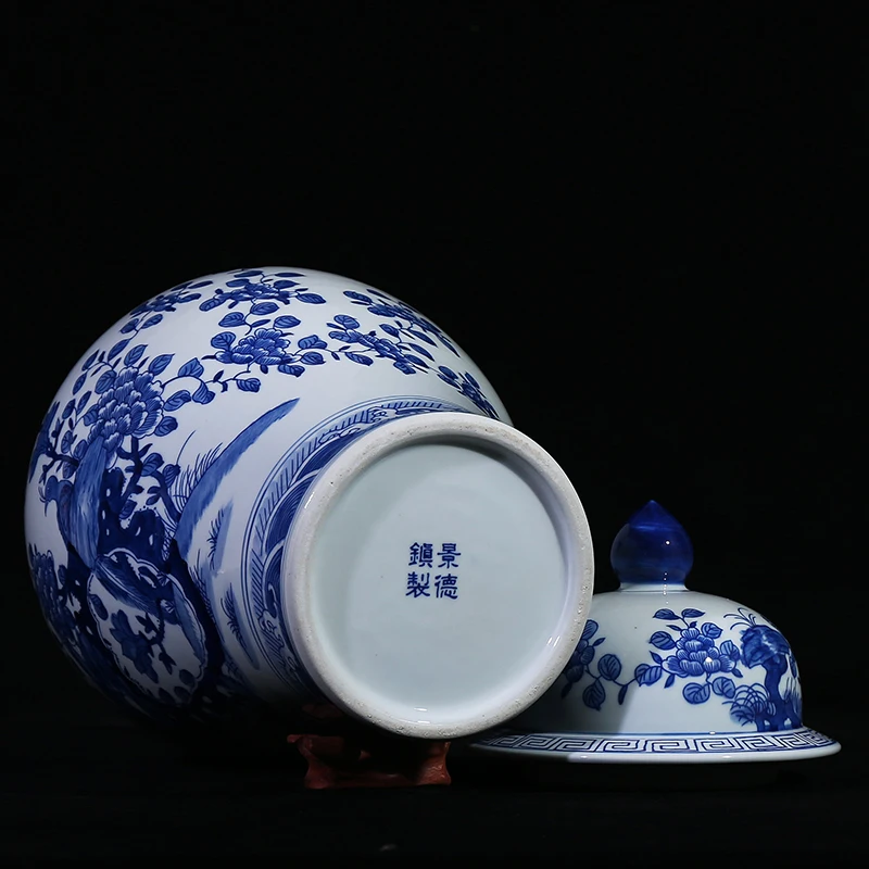 Jingdezhen ceramic ginger jar Antique Porcelain blue white porcelain jars (2)
