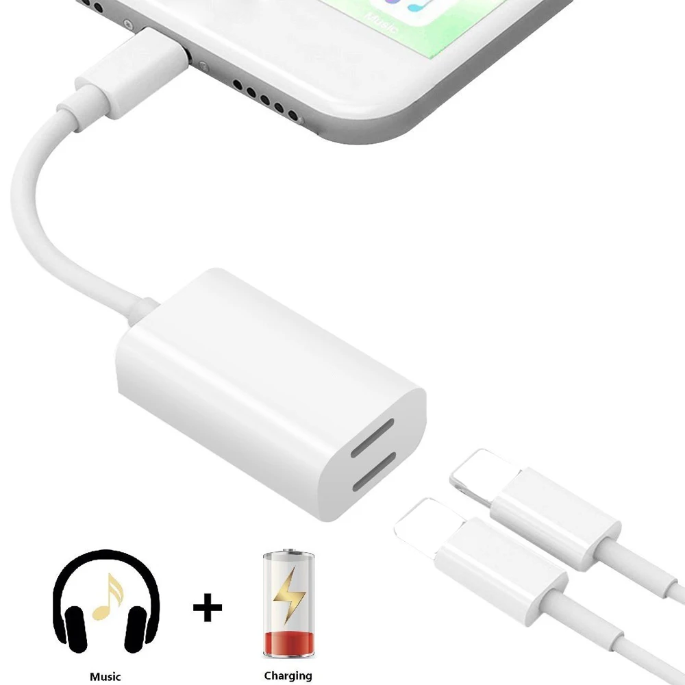 2in1 For Lightning to 2 in 1 Charging Audio Adapter For iPad Audio