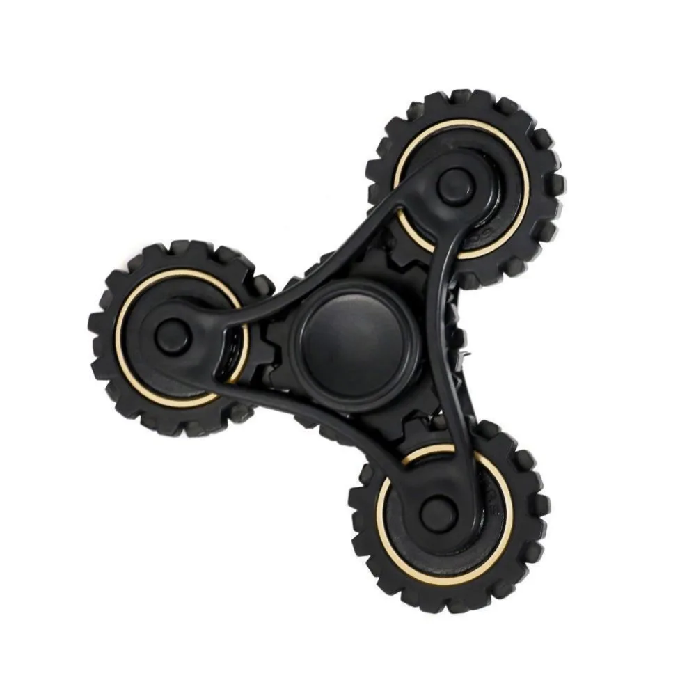 Черный Забавный колеса палец Spinner игрушка пластиковые EDC руки Для аутизма и СДВГ