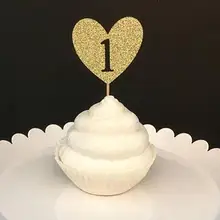 Номер, блеск, милое сердце, день рождения, юбилей, праздник, кекс Toppers вечерние украшения, Пончик, выбор еды