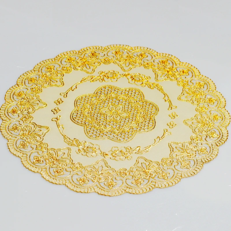 

European Insulation pad Circular contracted Cup pvc Place Mats Heat Resistant Non Slip Table Mats Coffee Tea Place Mat