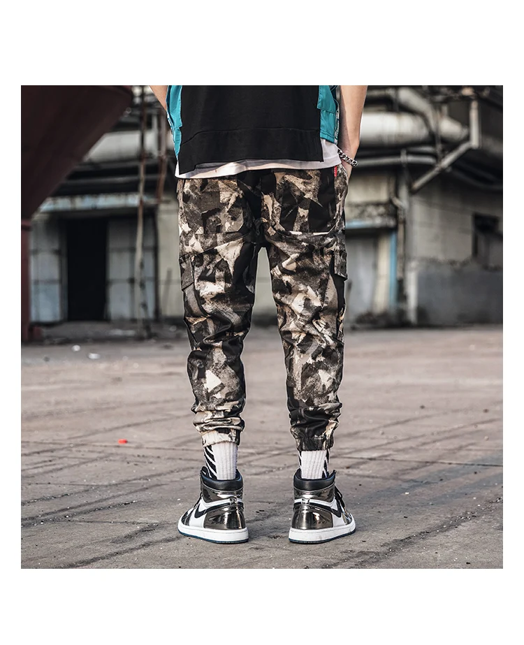 Una Reta/Мужские штаны в стиле хип-хоп; сезон осень; новые модные камуфляжные уличные брюки для бега; мужские тренировочные брюки; повседневные камуфляжные штаны-Карго