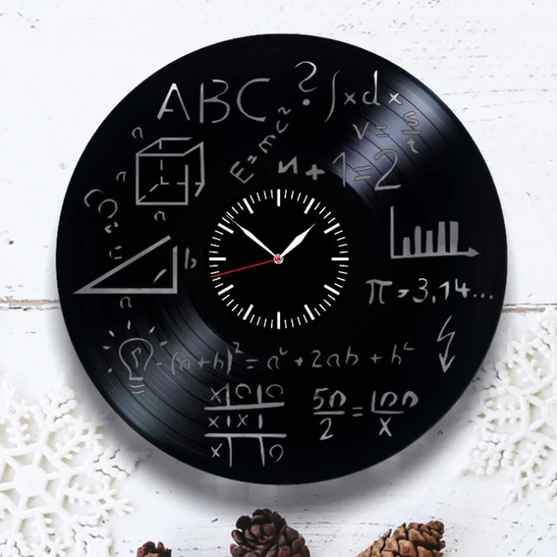 

Math Wall Clock Modern Design Kids Clocks for Bedroom Vinyl CD Record Wall Watch Home Decor Silent 12 inch