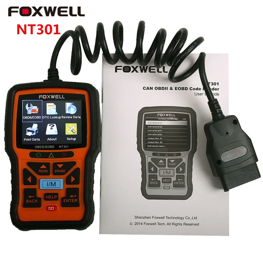 Foxwell NT301 Can OBDII EOBD Code Reader Update Online Powerful Auto Diagnostic Check Engine Scanner Tool