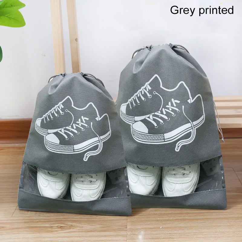 

Thicken Portable Non-Woven Shoe Bag &Multi Purpose Zipper Organizer& Drawstring Travel Laundry Storage 1Pcs