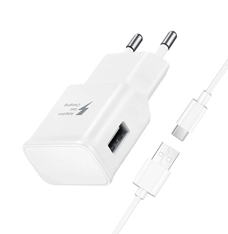 Адаптивная Быстрая зарядка USB настенное зарядное устройство комплект USB-C кабель для samsung Galaxy S10 S8 S9+ Note 8 9 A10 A20 A30 A40 A50 A60 A70