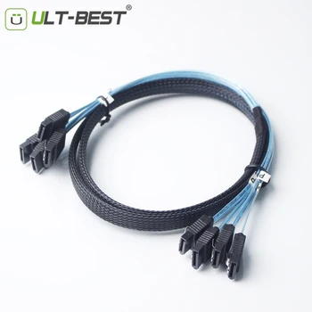 

ULT-Best Mini SAS Cable 4x SATA 7Pin Female to 4xSATA 7Pin Female 6Gbps Data Storage Cable High Quality for Server 1M