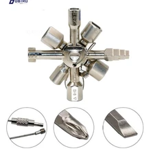 Clé universelle à interrupteur croisé pour électricien, multifonction 10 en 1, clé triangulaire carrée pour radiateur à gaz