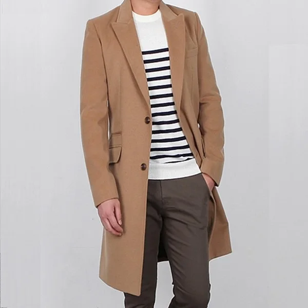

Zogaa 2019 Mens Spring and Autumn Coat Turn Down Collar Cotton Slim Fit Long Sleeve Jackets Casual Cardigan Wool Coat Hot Sale