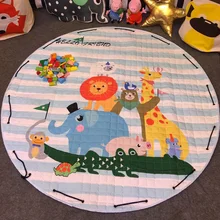 Cartoon Round Infant Crawling Mat Children Toys Storage Bag font b Baby b font Kids Floor