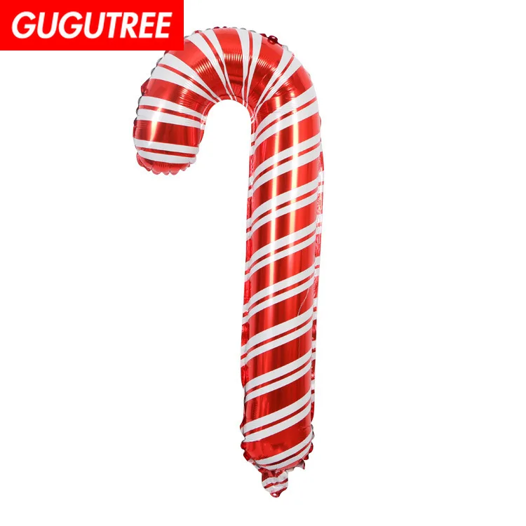 

GUGUTREE PARTY 84x39cm red stripe walking stick foil ballon wedding event christmas halloween festival birthday party HY-79