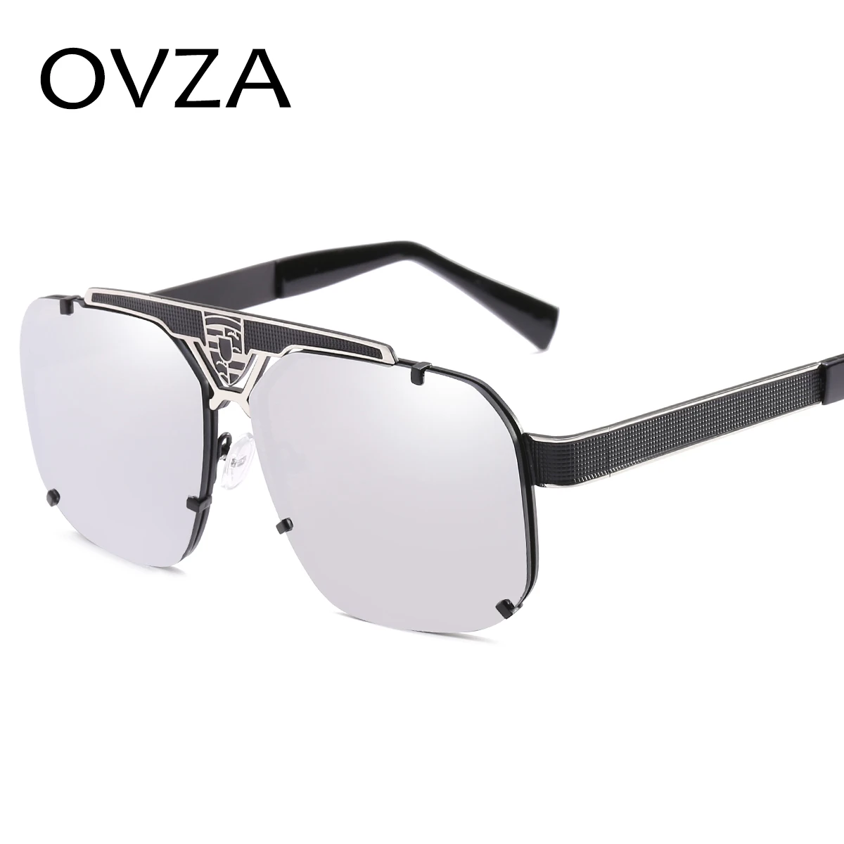 

OVZA Cool Rectangle Sunglasses Mens Vintage Sunglasses Male Reflective Eyeglasses Fashion Summer Brand Designed S4001