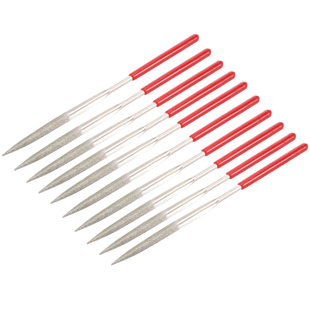 

UXCELL Hot Sale 10PCS 150 Grit 4x160mm/5x180mm Triangular/Round/Flat/Half Round Diamond Needle File, Art Craft or Jewelry DIY