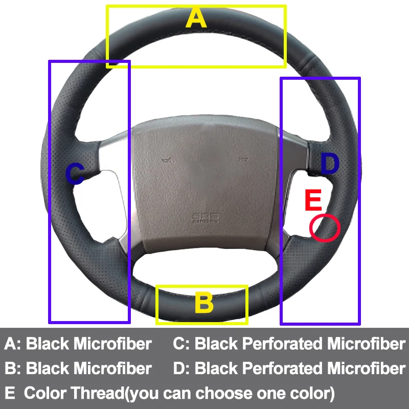 HuiER ручной пошив чехол рулевого колеса автомобиля из микрофибры дышащий Автомобиль Стайлинг для Kia Sorento 2003 2004 2005 2006 2007 2008 2009