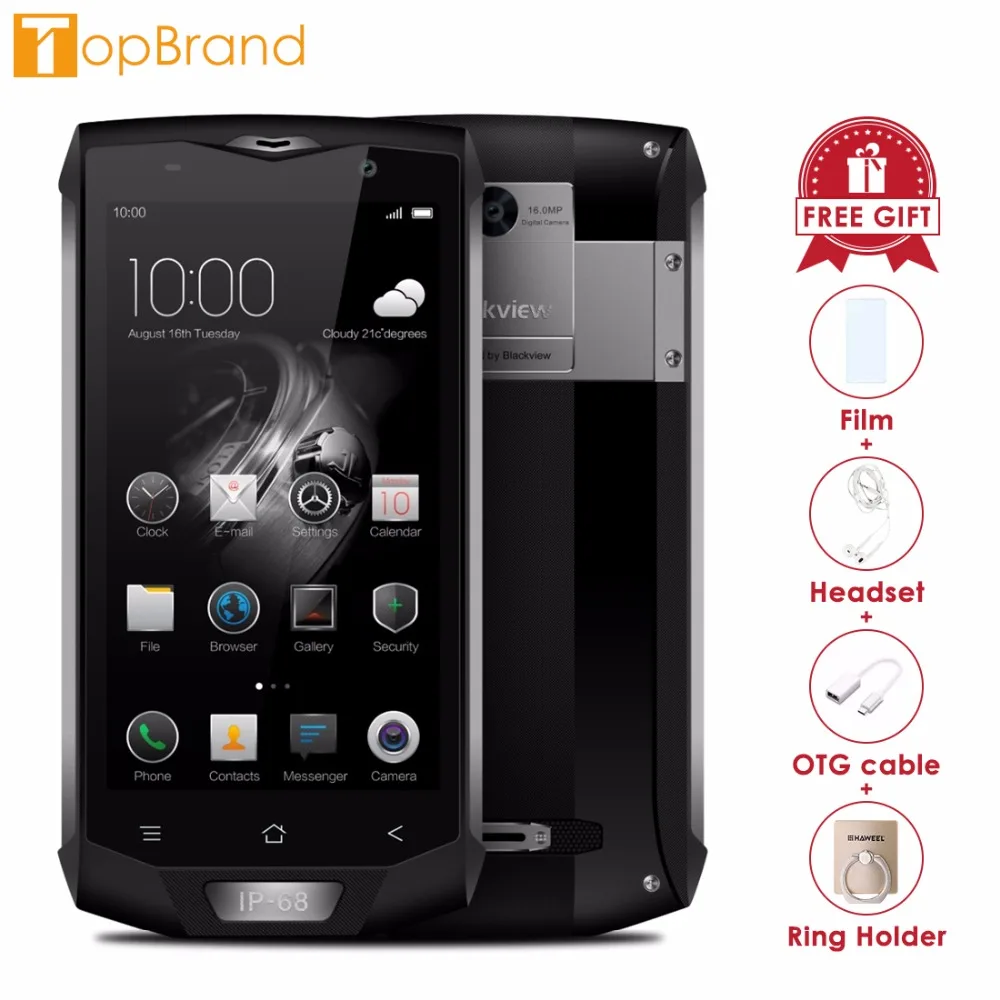 Blackview BV8000 Pro 4G мобильный телефон 5 0 дюймов FHD MTK6757 Octa Core Android 7 6 ГБ Оперативная память