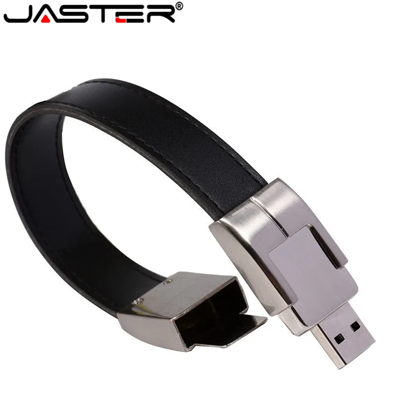 JASTER USB флэш-накопитель 64 ГБ брелок из кожи и металла Флешка creativo 32 ГБ 16 ГБ 8 ГБ 4 ГБ usb2.0 браслет