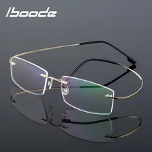 Iboode Сверхлегкий готовой близорукость очки Для мужчин без оправы neasighted очки металлические оправы для очков диоптрий-1 1,5 2 2,5 3 3,5 4