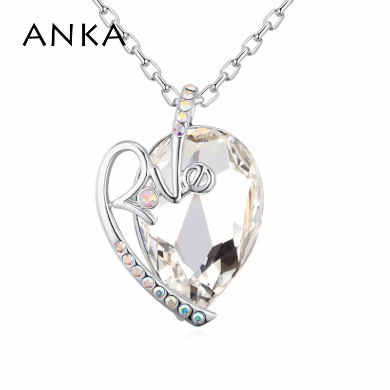 

ANKA big crystal necklace promotion simple love letter necklace love necklace For Women gift Crystals from Austria #123639