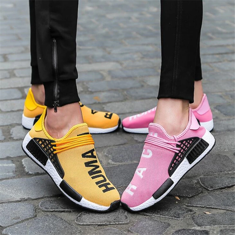 

2019 Fashion Yellow Casual Shoes Men's Comfortable Fashion Sneakers Light Summer Spring Man couple shoesUltra Boosts size35-47