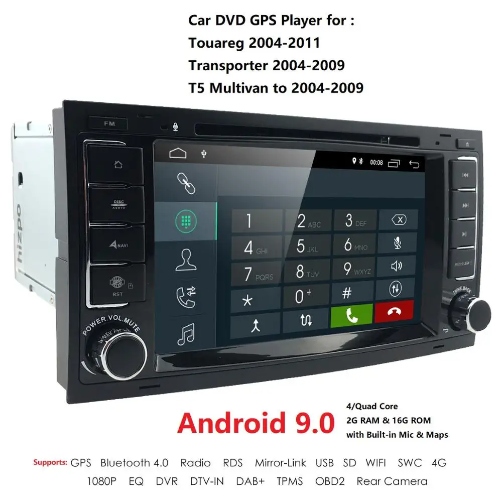 Clearance Hizpo Car Multimedia player Android 9.0 GPS 7 Inch 2 Din Autoradio For VW/Volkswagen/Touareg Canbus Wifi FM Radio USB DVR DAB BT 0 Clearance Hizpo Car Multimedia player Android 9.0 GPS 7 Inch 2 Din Autoradio For VW/Volkswagen/Touareg Canbus Wifi FM Radio USB DVR DAB BT 0