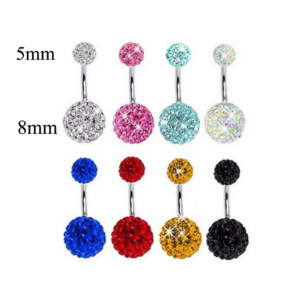 1PC crystal Steel Belly Piercings Navel Piercing Sexy Piercing Ear Piercings Navel Earring Body Jewelry Round Body Ring Jewelry