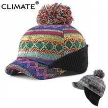 Шапка с помпоном для женщин, зимняя кружевная шапка-бомбер, теплые русские шапки с ушками, вязаная бейсболка, шапки для женщин и девушек