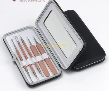 

Acne clip tweezers 5 piece set acne needle to blackhead acne beauty tool with mirror#2132