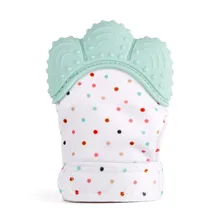 Горячая безопасные силиконовые детские рукавицы прорезывания зубов рукавица прорезывания зубов перчатки конфеты обертка звук Прорезыватель зубов