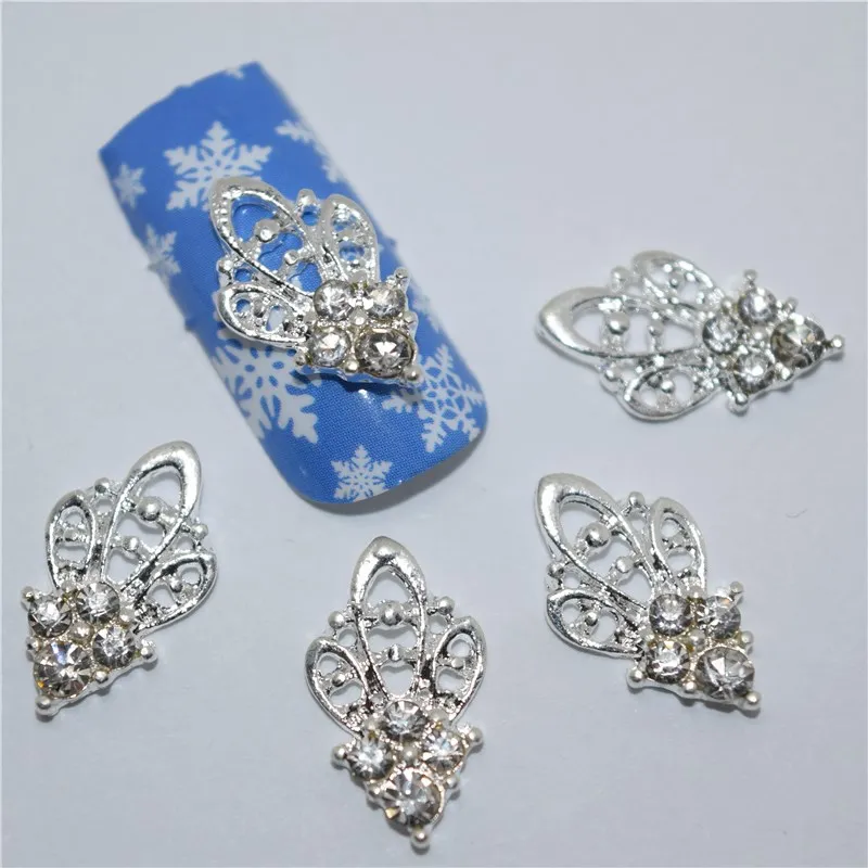 

10psc New White Rhinestone 3D Nail Art Decorations,Alloy Nail Charms,Nails Rhinestones Nail Supplies #472
