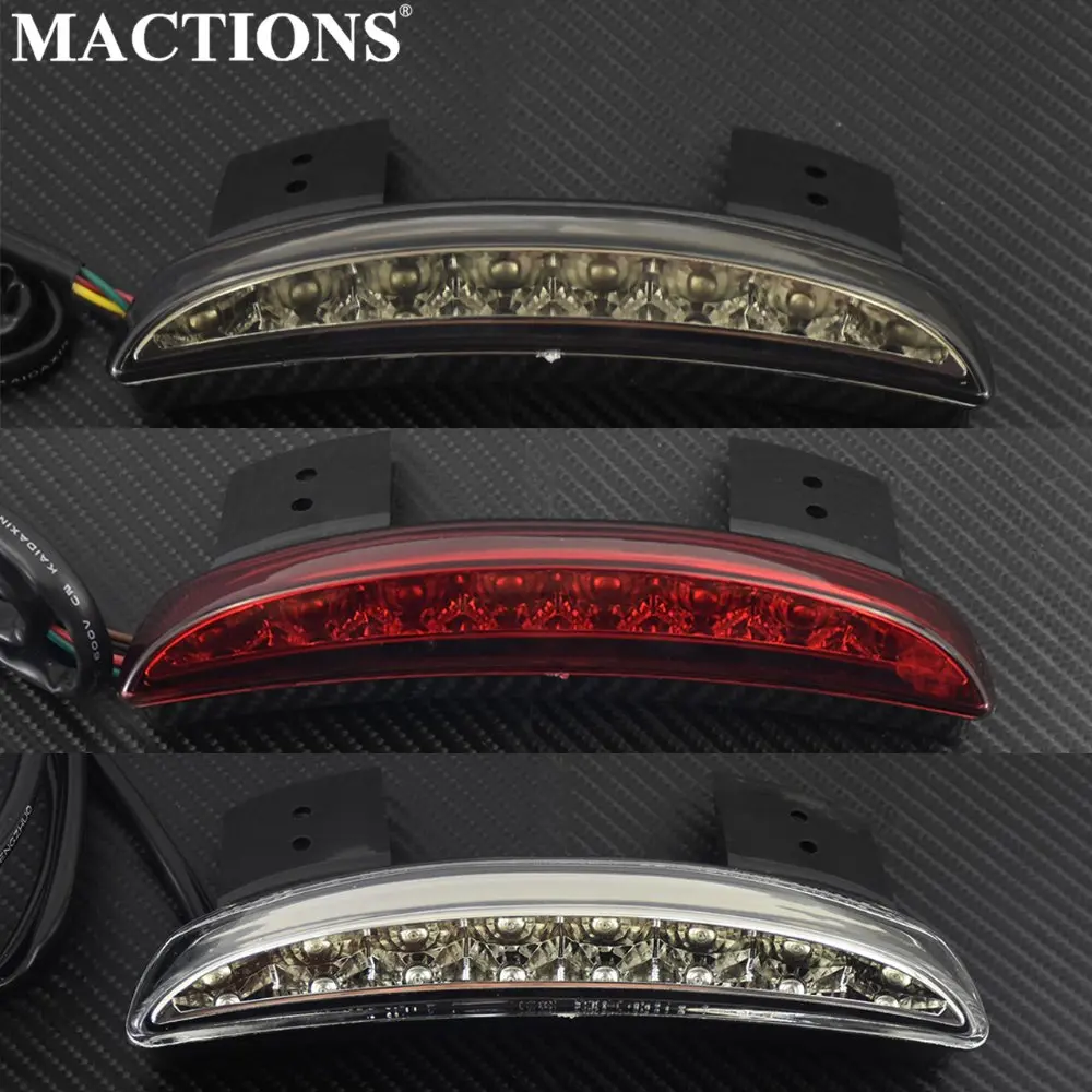 

Motorcycle Chopped Rear Fender Stop Running Brake Rear Tail Light Red/Smoke/Clear For Harley Sportster XL 883N XL1200X 04-13