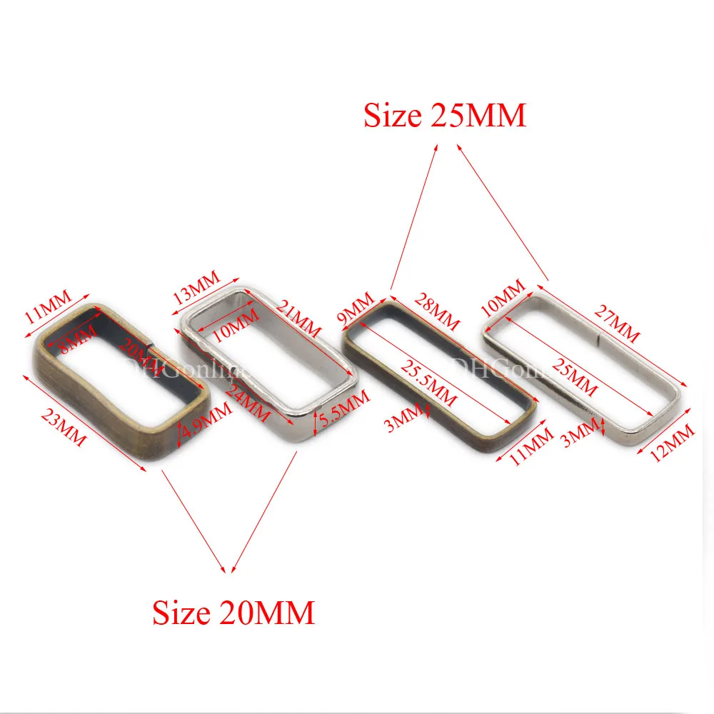 10 25 60 100 шт 20 мм 25 мм квадратное металлическое кольцо петля ...