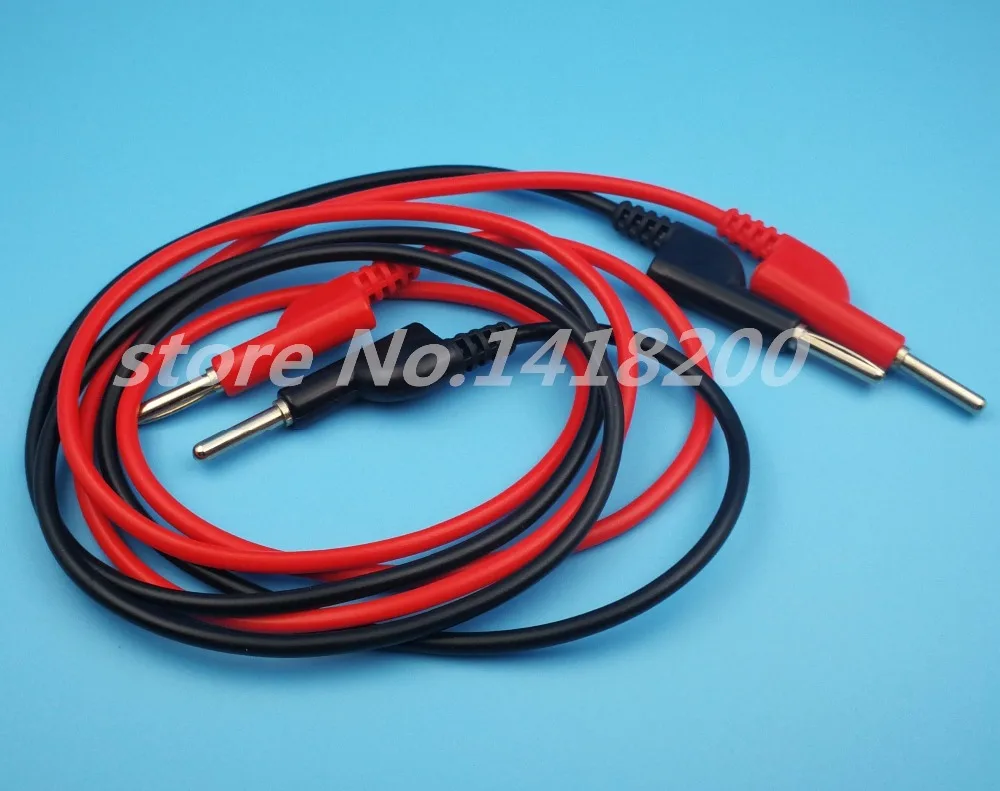 1 Pair New High Voltage Dual 4mm Banana Plug Male to Male Jack Silicone