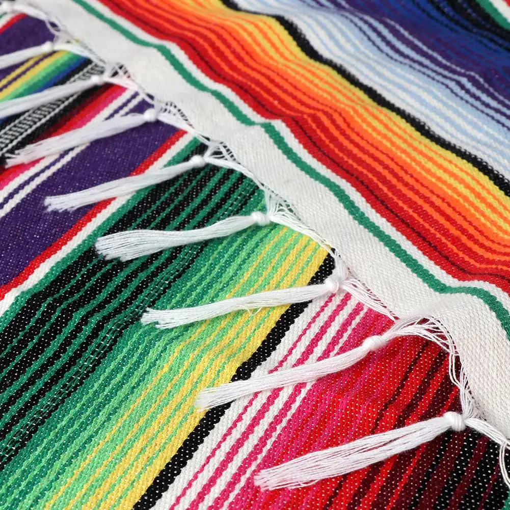 OurWarm 150X215 см Мексиканская скатерть, украшение для свадебной вечеринки, разноцветное мексиканское одеяло, скатерть Fiesta cinco de mayo