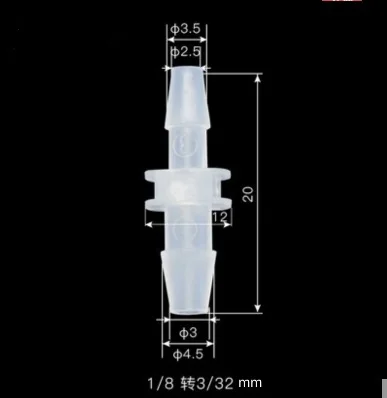 

5pcs/lot Plastic straight joint Transparent PP Hose Joint two ways Pipe
