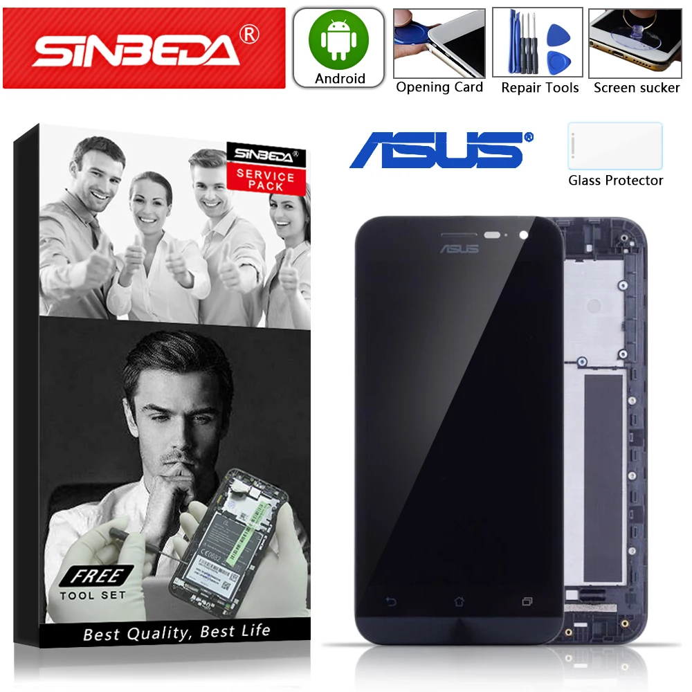 

5.0" Original LCD For ASUS Zenfone 2 ZE500CL Display Touch Screen with Frame Digitizer Assemble Replacement For ASUS ZE500CL LCD