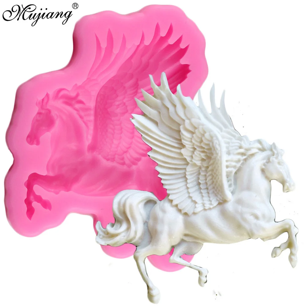 Mujiang 3D Pegasus силиконовая форма лошадь Конфеты Шоколад помадка формы для сахара украшения торта инструменты Мыло, фимо, глина формы