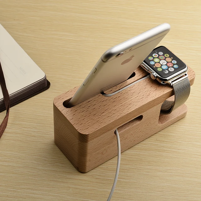 GOESTIME Tragbare Universal Holz Handyhalter Uhr Ständer