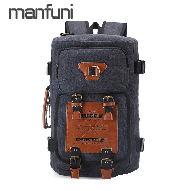 

Vintage Canvas Backpack Men Large Capacity Travel Backpacks for Men Design Multifunction Hand Bag Functional Shoulder Bag Pack
