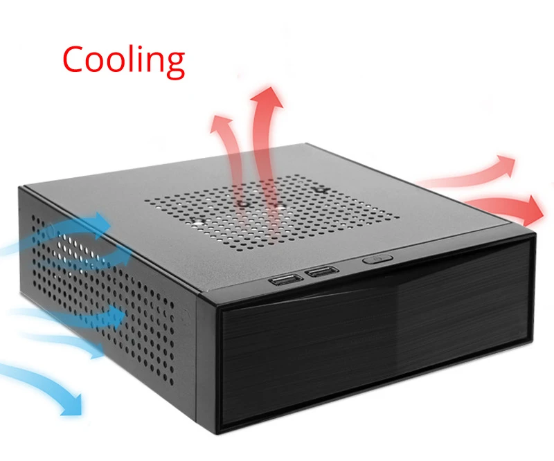 Горячий DIY горизонтальный мини itx HTPC чехол черный стальной корпус для домашнего