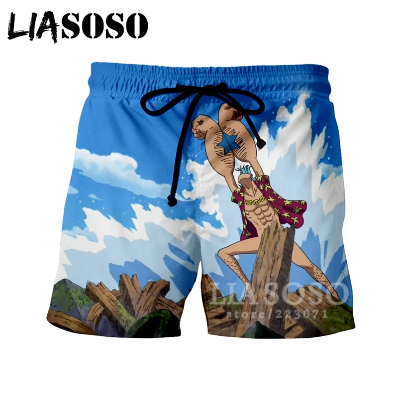 LIASOSO летние новые мужские и женские модные 3D принты Аниме one piece Roronoa Zoro шорты пляжные Фитнес хип хоп свободные спортивные брюки A234