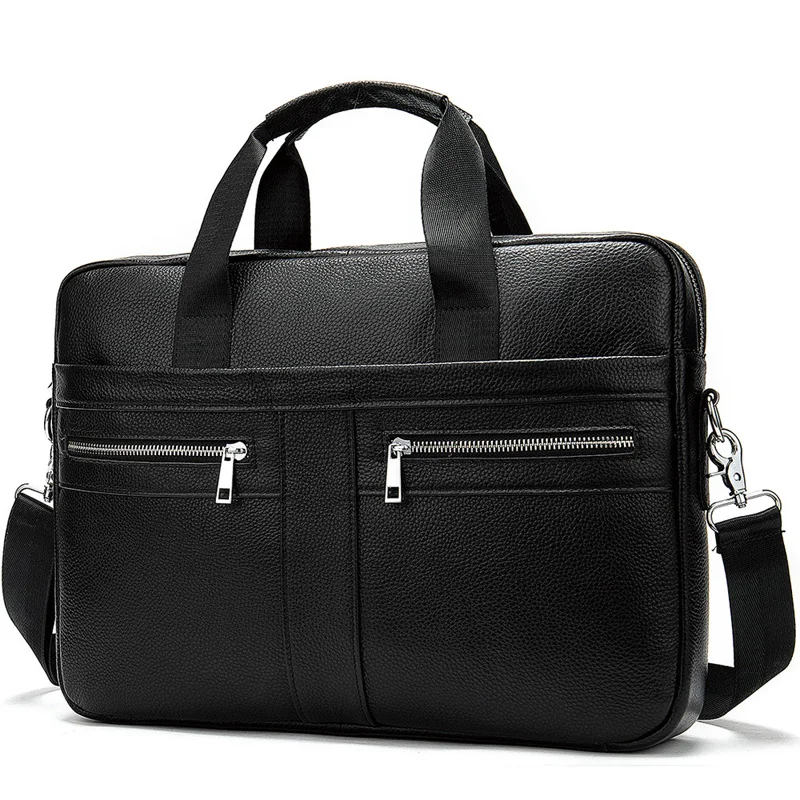 

Mature Steady Genuine Leather Briefcases Men Business Large Capacity Shoulder Bags For Men Fashion Zipper Handbag Borsa Uomo Bag