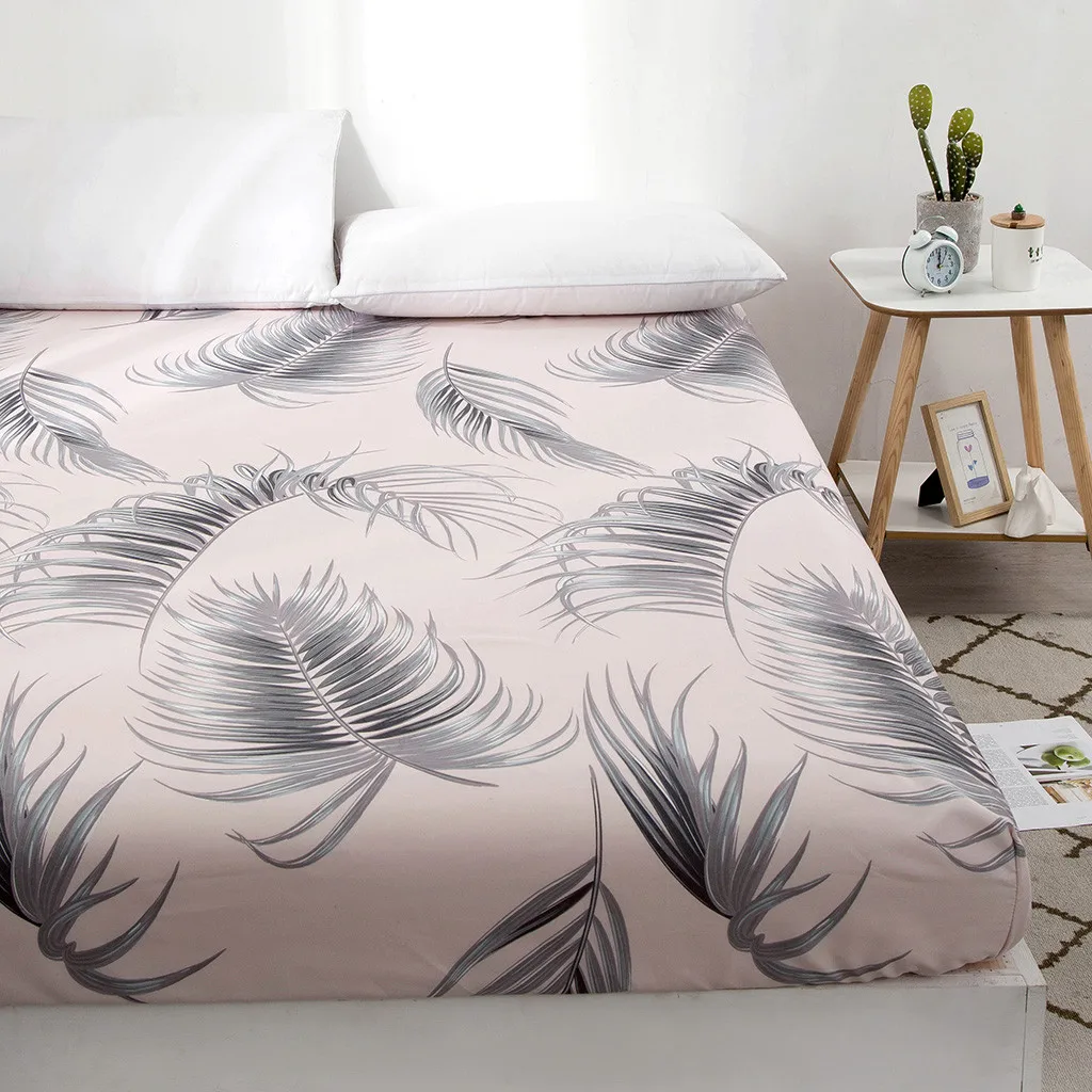 

Practical Printed Pattern Cotton Mattress Cover Waterproof Anti-skid Bed Protector Cover Proof Dust Mite Mattress Pad Cover