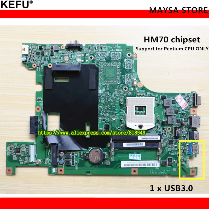 Kopen Originele B590 laptop moederbord HM70 UMA PGA989 DDR3 Fit voor Lenovo B590 Notebook PC moederbord Volledig getest